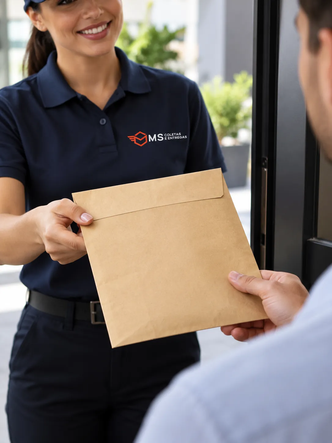 Entrega de encomenda na porta